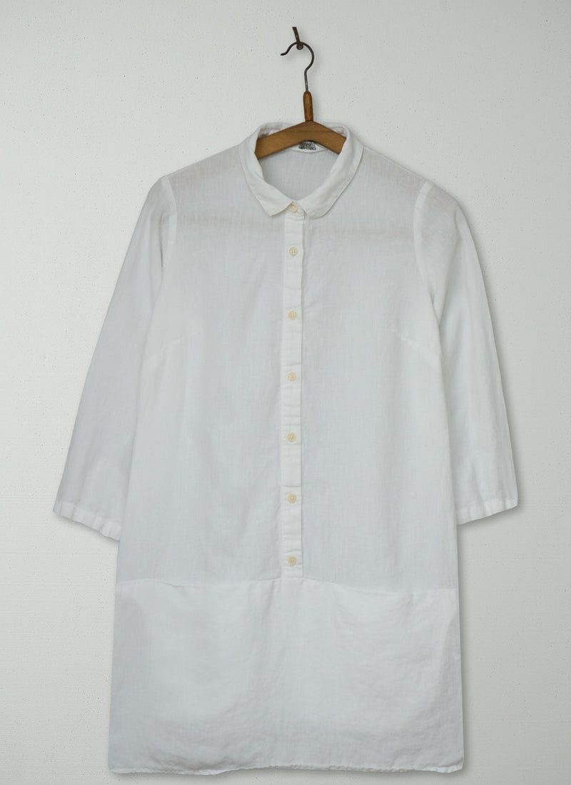 Reworn Linen Tunic Top Size 8 (1131) | White