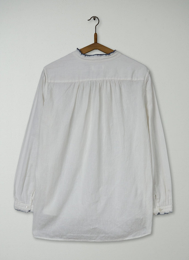 Reworn Cotton Khadi Shirt Size 8 (1109) | White