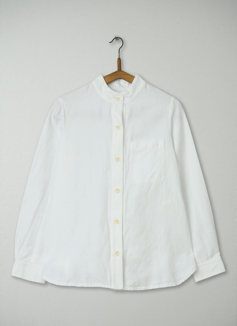 Reworn Cotton Linen Shirt Size 8 (1115) | Off White