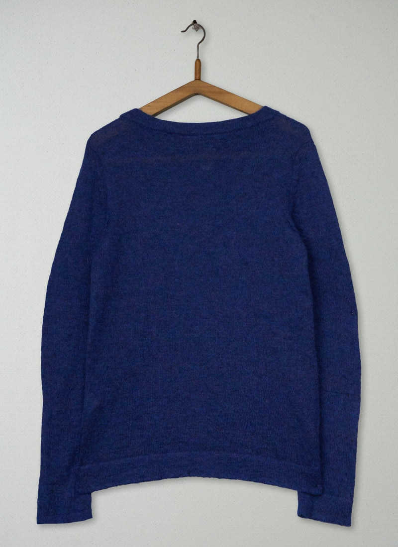 Reworn Mohair Wool Sweater Size 14 (756) | Blue