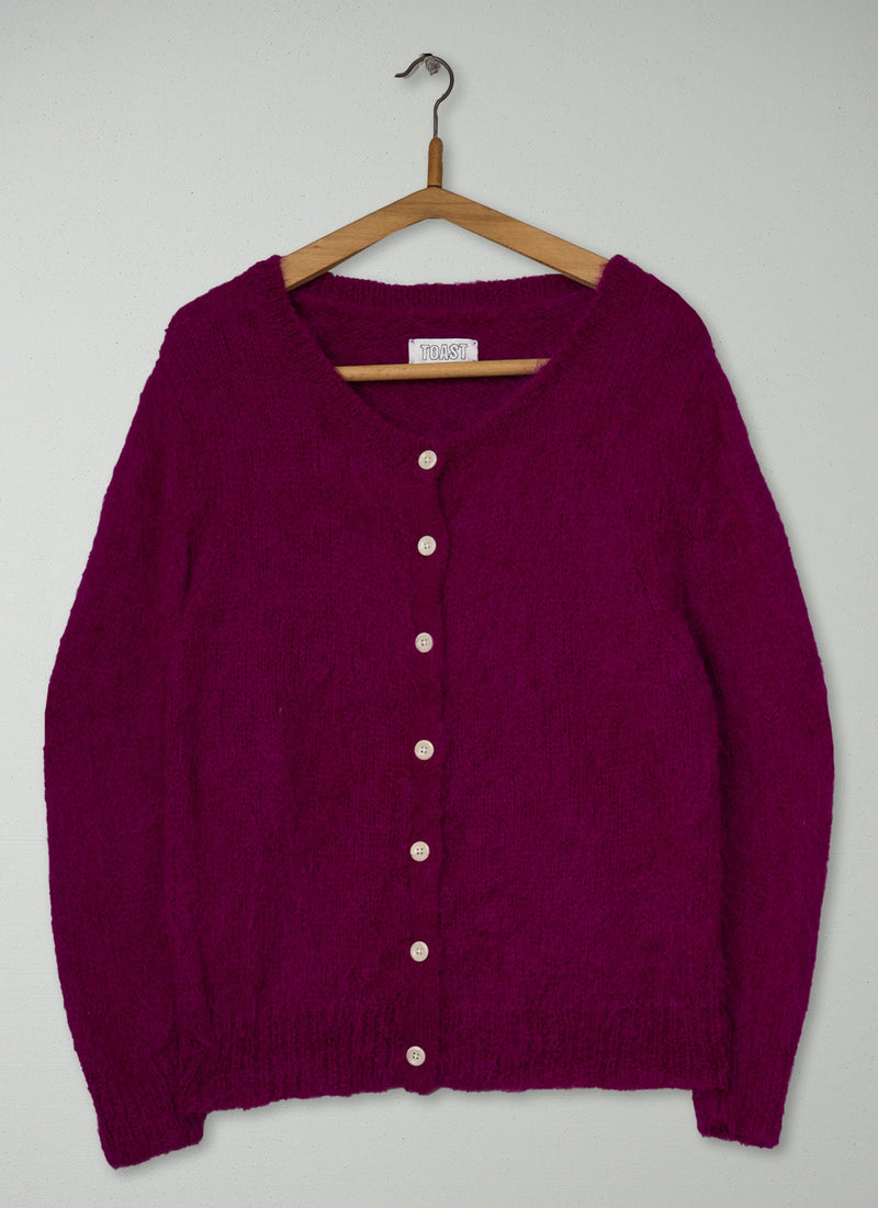 Reworn Anna Cardigan Size 14 (727) | Fuchsia