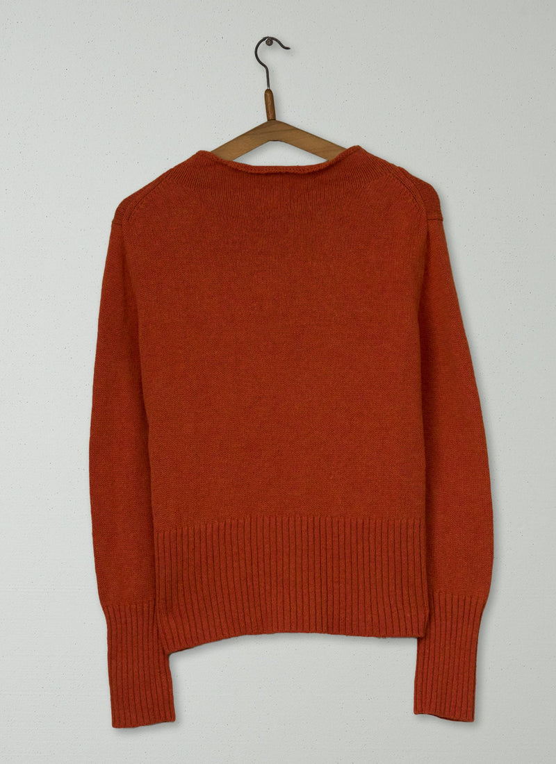 Reworn High Neck Sweater Size M (658) | Carnelian Red