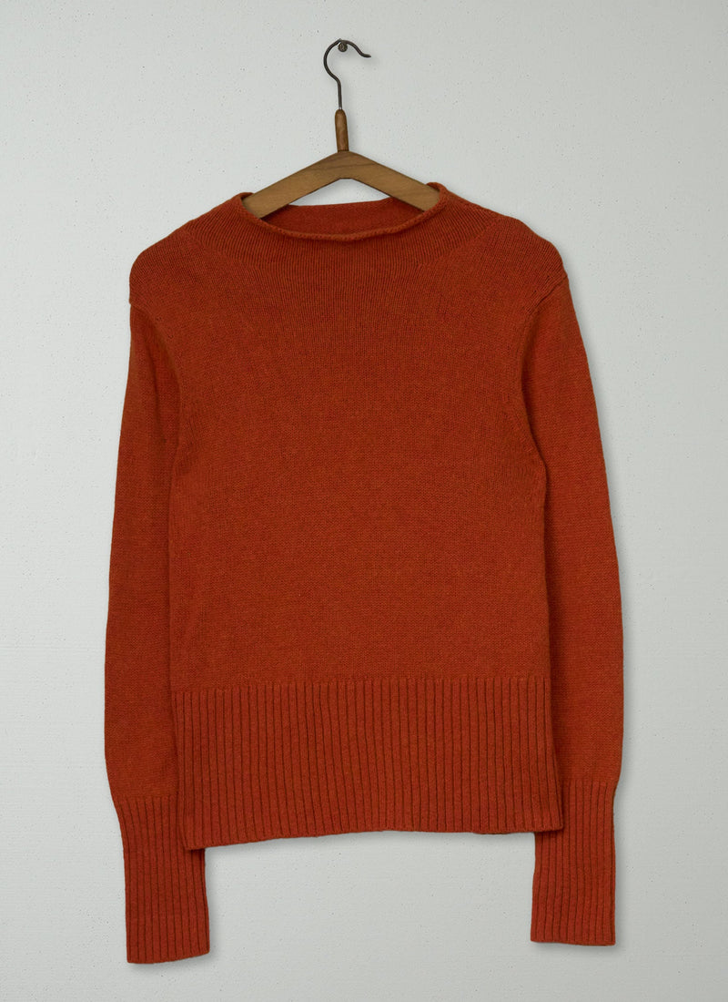 Reworn High Neck Sweater Size M (658) | Carnelian Red