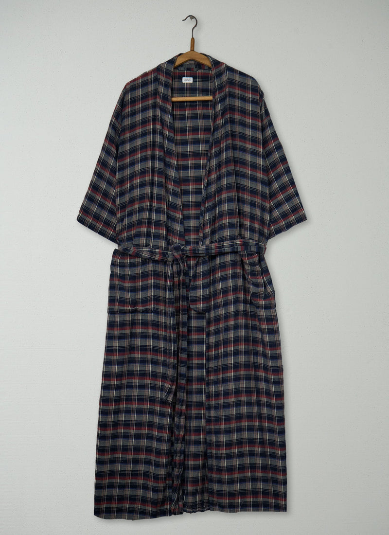 Reworn Check Kimono Gown Size XSS (094) | Multi