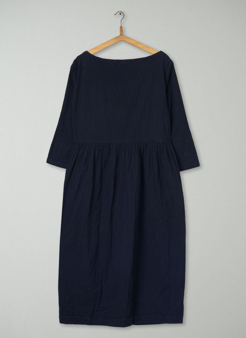 Reworn Crinkled Cotton Dress Size S (2021) | Midnight