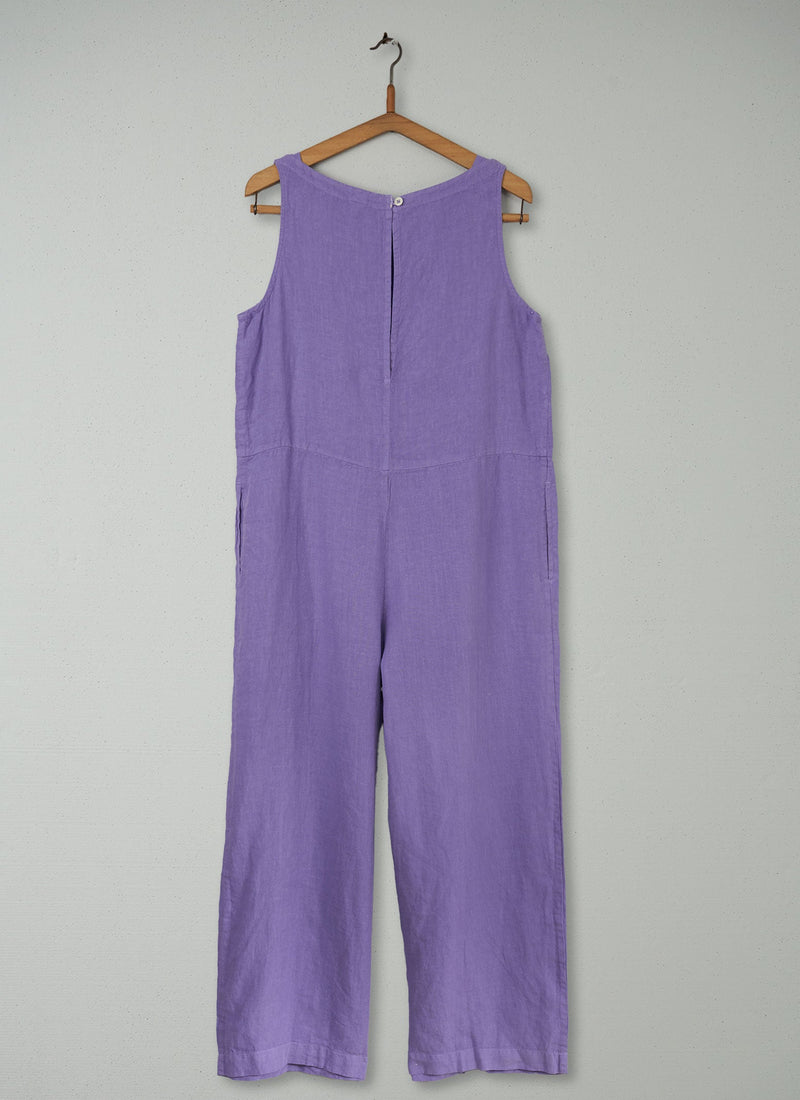 Reworn Linen Sleeveless Jumpsuit Size XL (1508) | Lilac Blue