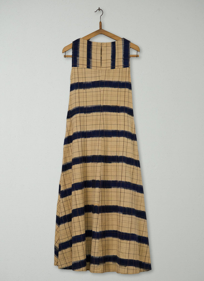 Reworn Check Ikat Cotton Dress Size 8 (2022) | Multi