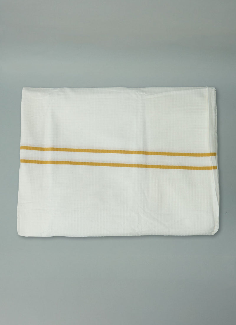 Reworn Organic Cotton Varali US Duvet Cover (045) | Chalk/Ochre