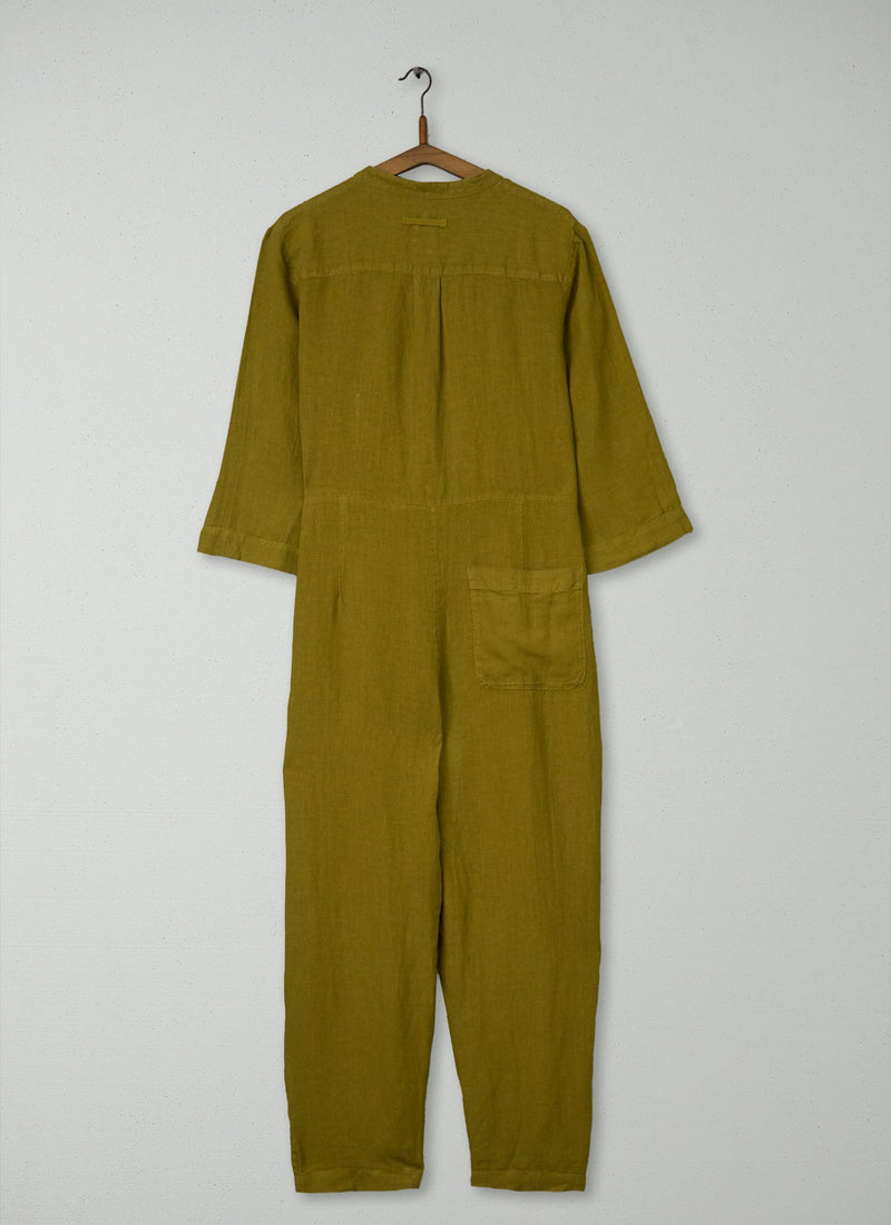 Reworn Linen Jumpsuit Size XS (1663) | Citrus Green