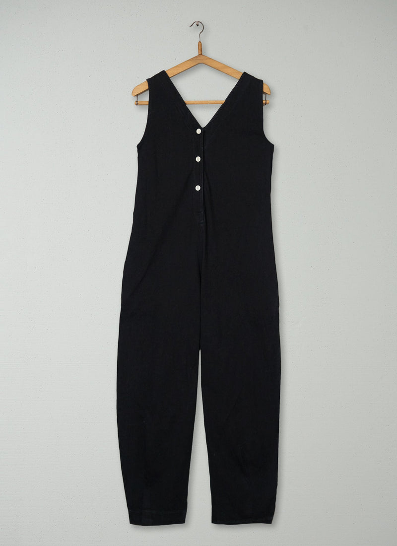 Reworn V-Neck Jersey Jumpsuit Size XXS (1469) | Washed Black