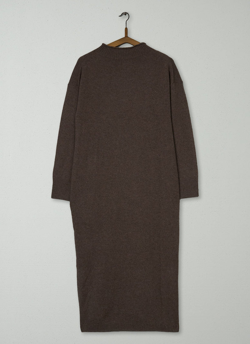 Reworn Wool Cashmere Knit Dress Size L (2136) | Mushroom