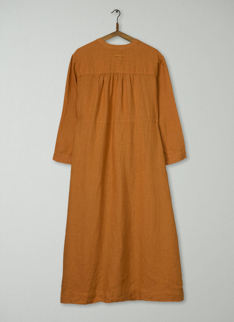 Reworn Linen Dress Size S (1997) | Apricot