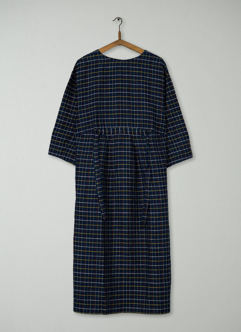 Reworn Linen Check Dress Size S (2038) | Multi