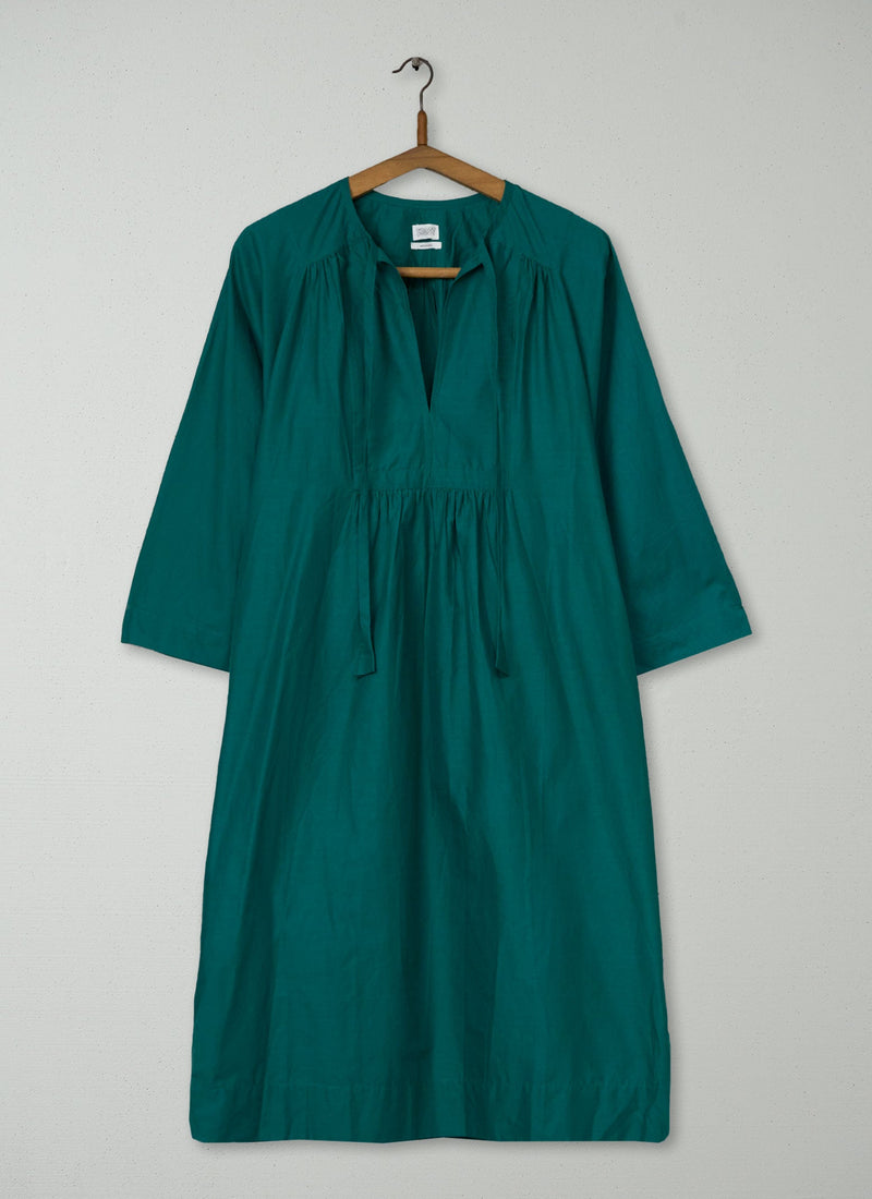Reworn Cotton Voile Kaftan Dress Size XXSXS (2142) | Teal