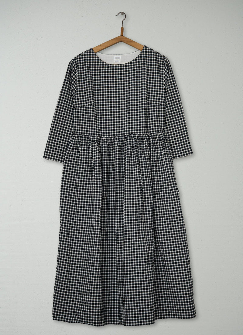 Reworn Boat Neck Check Dress Size M (2144) | Multi