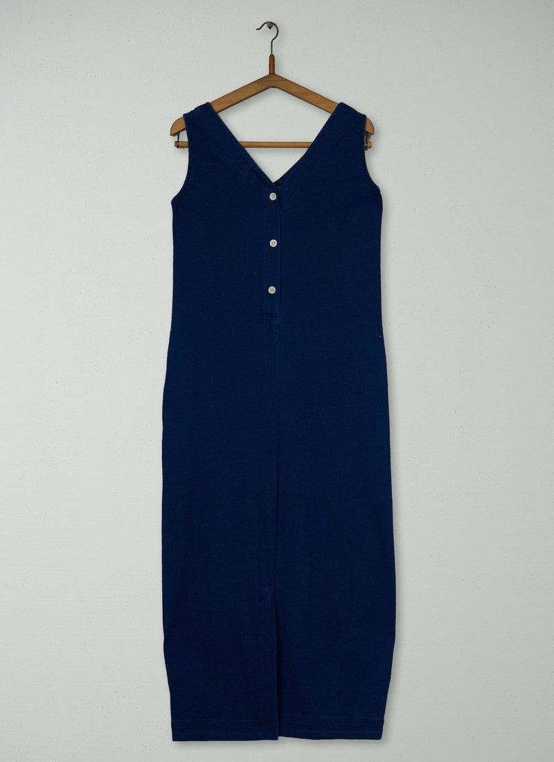 Reworn V Neck Jersey Dress Size S (2064) | Washed Indigo