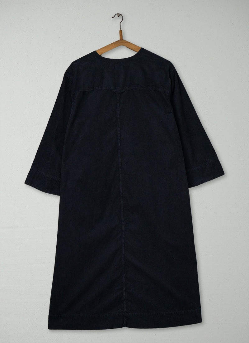 Reworn Cord Tunic Dress Size M (1934) | Charcoal