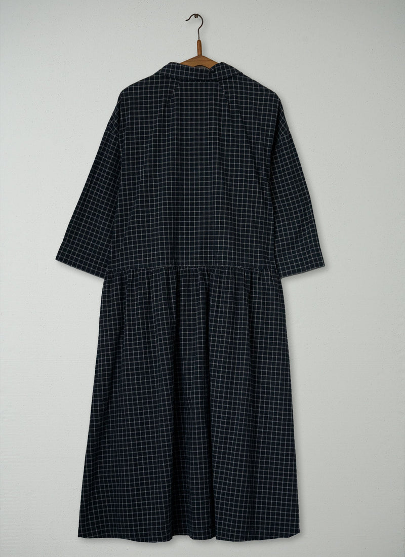 Reworn Check Cotton Cashmere Shirt Dress Size L (2019) | Slate