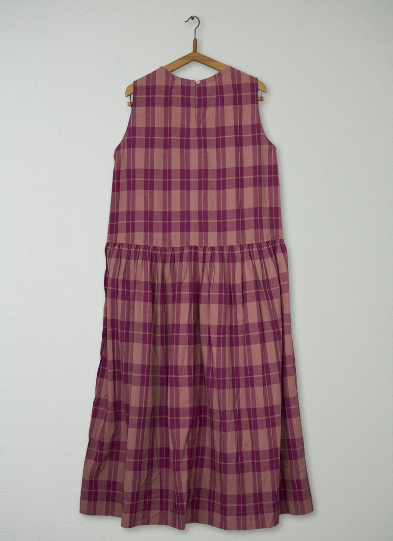 Reworn Check Cotton Dress Size L (2146) | Multi