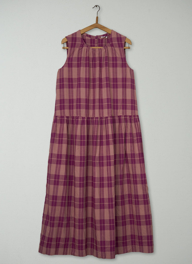 Reworn Check Cotton Dress Size L (2146) | Multi