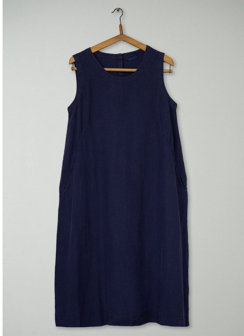 Reworn Linen Shift Dress Size 8 (2115) | Blueberry