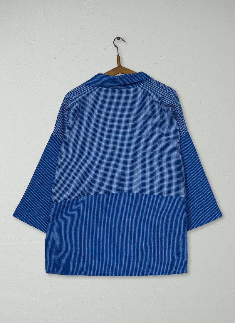 Reworn Panelled Check Jacket Size XXSXS (263) | Multi