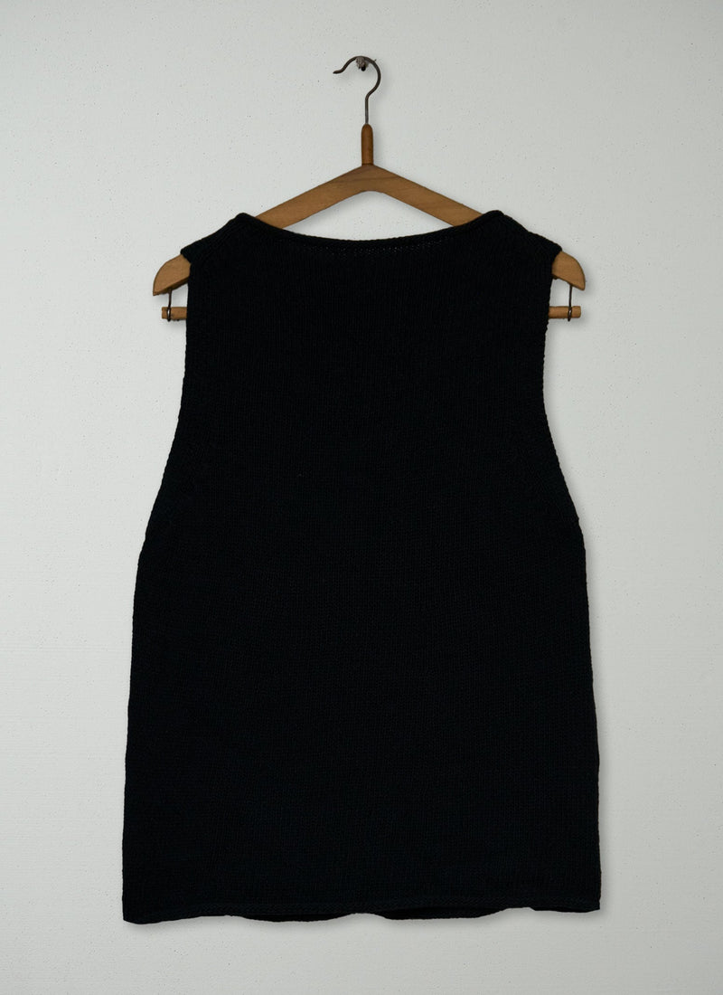 Reworn Linen Cotton Knit Tank Size XS (749) | Slate