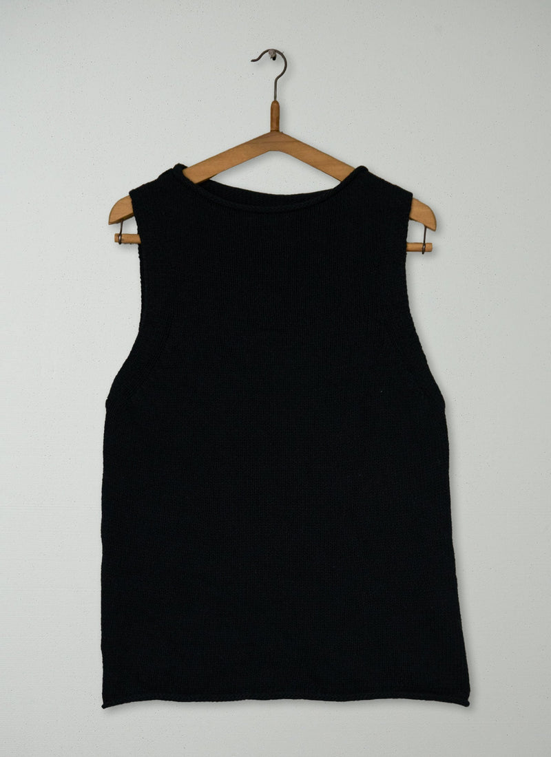 Reworn Linen Cotton Knit Tank Size XS (749) | Slate