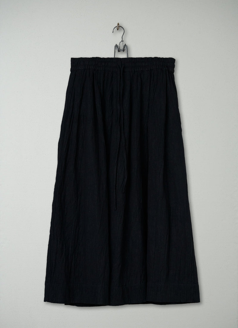Reworn Crinkle Cotton Skirt Size S (353) | Black