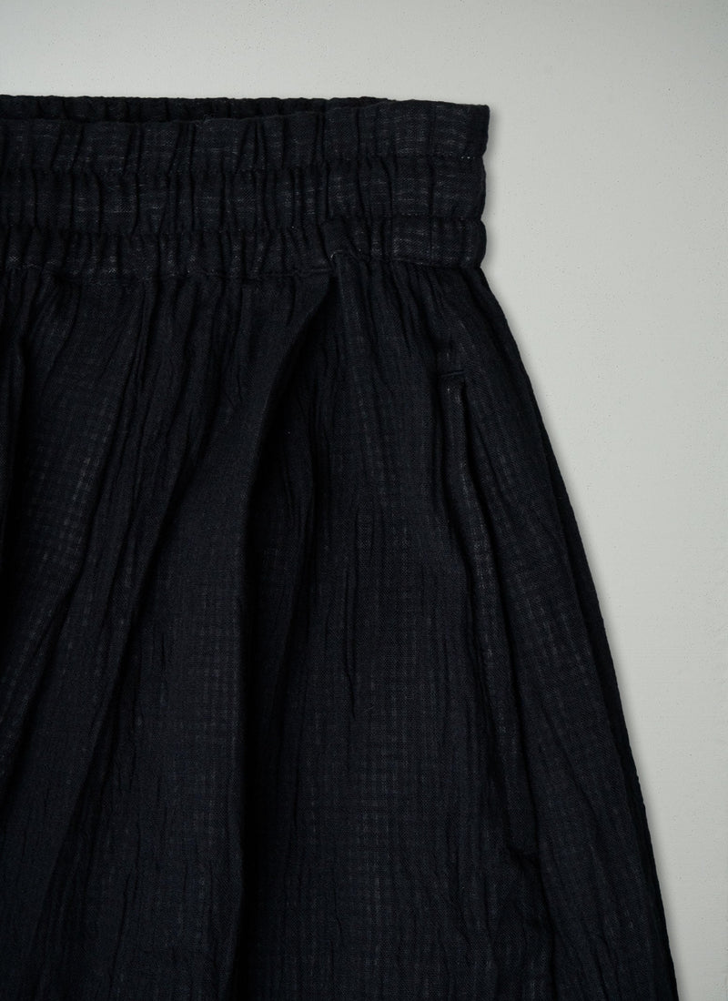 Reworn Crinkle Cotton Skirt Size XXS (327) | Black
