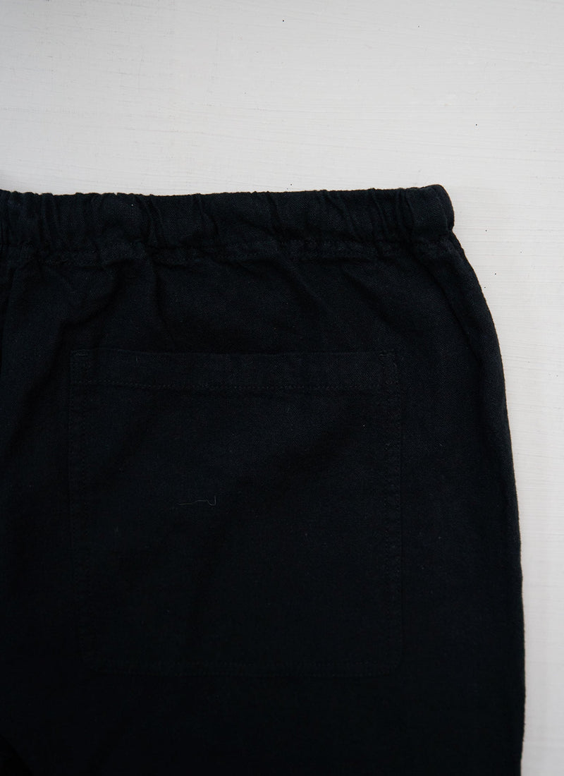Reworn Brushed Cotton Linen Trousers Size L (1486) | Off Black