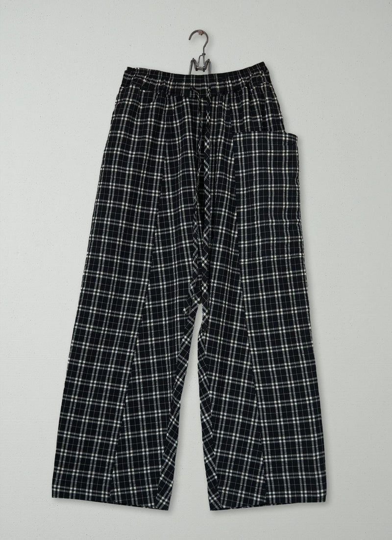 Reworn Check Cotton Pull On Trousers Size XS (1686) | Multi