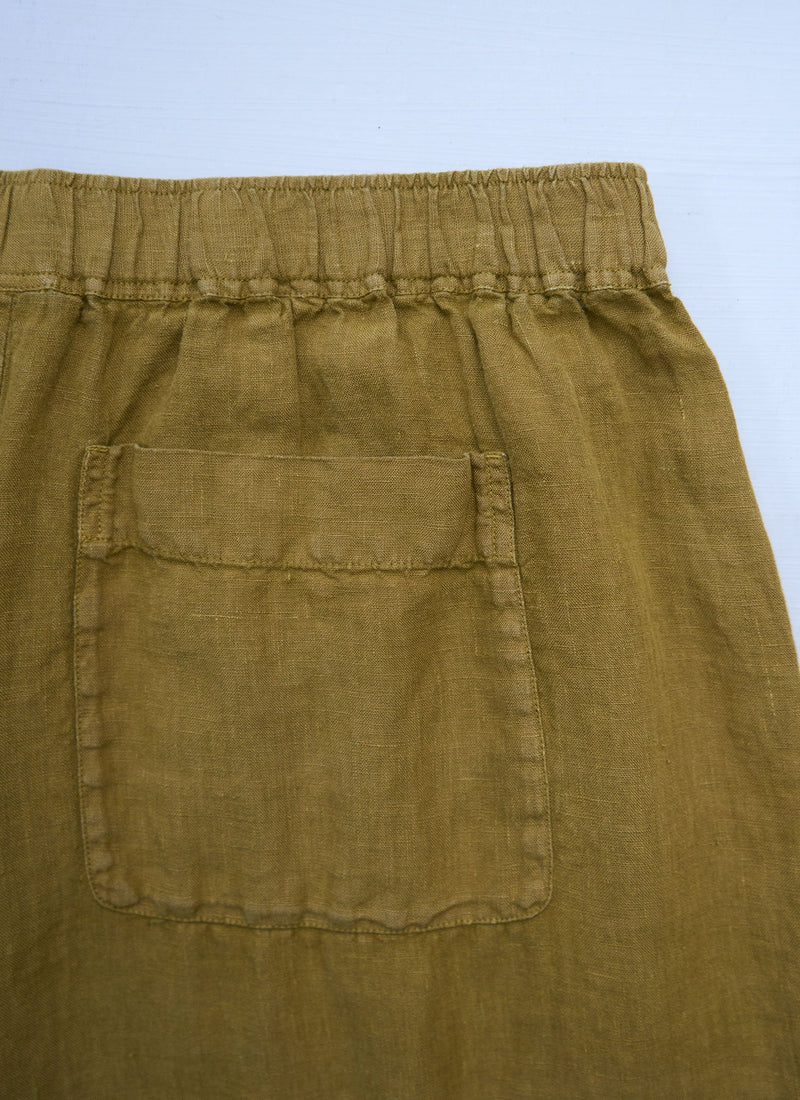 Reworn Linen Trousers Size S (1586) | Durian Green