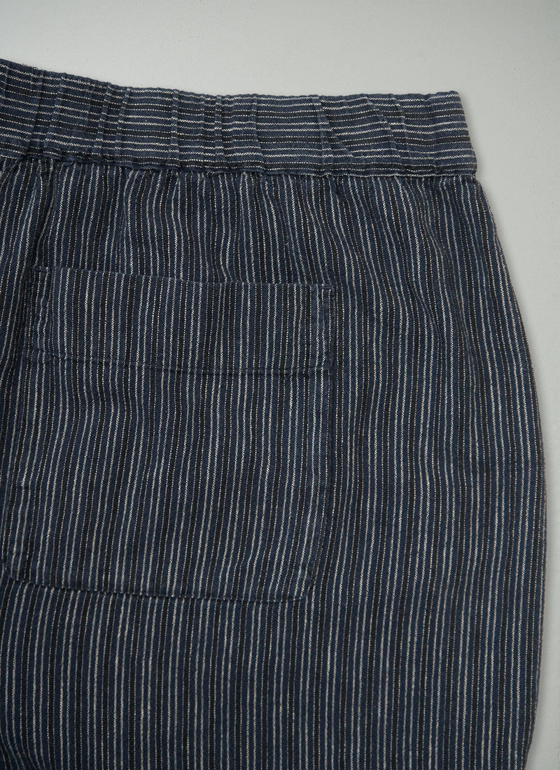 Reworn Stripe Linen Cotton Trousers Size XL (1674) | Multi