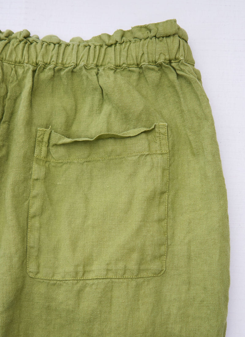 Reworn Linen Trousers Size M (1546) | Pale Olive
