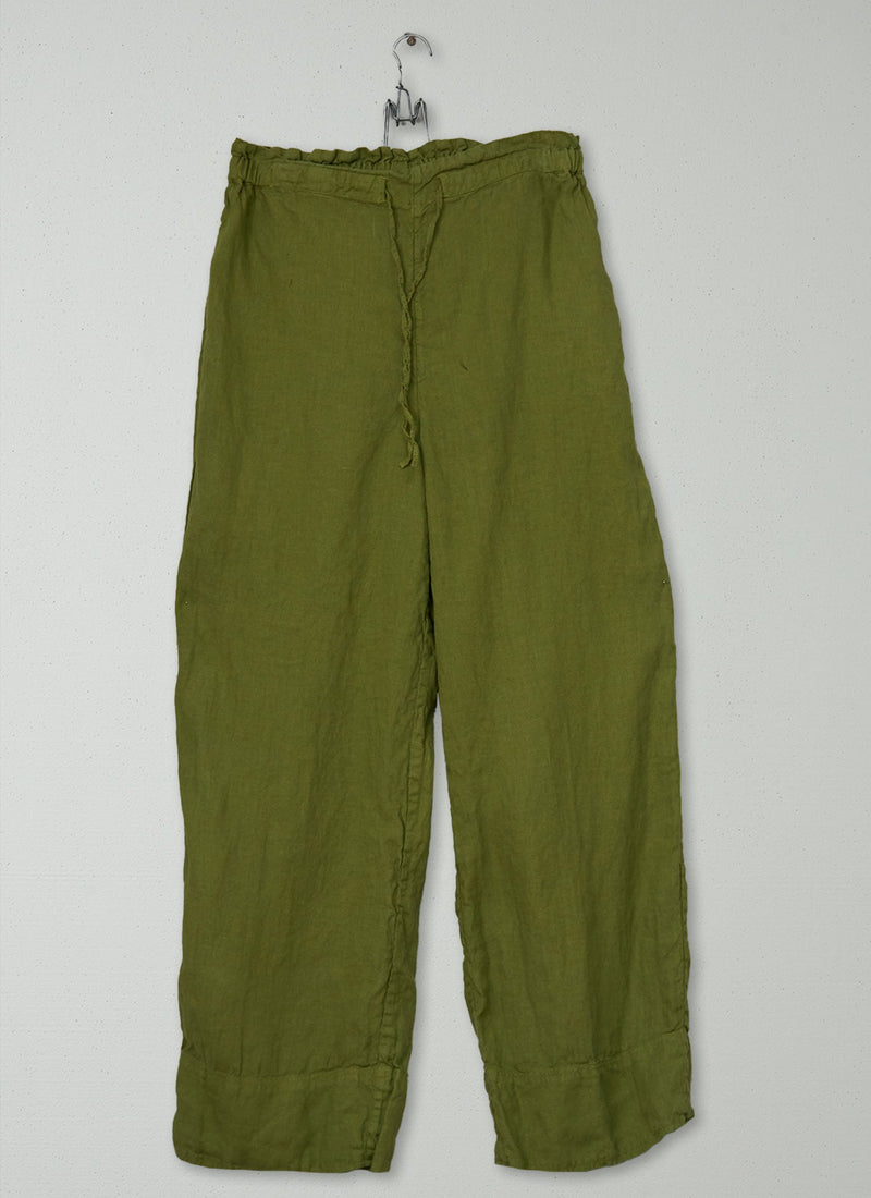 Reworn Linen Trousers Size M (1546) | Pale Olive