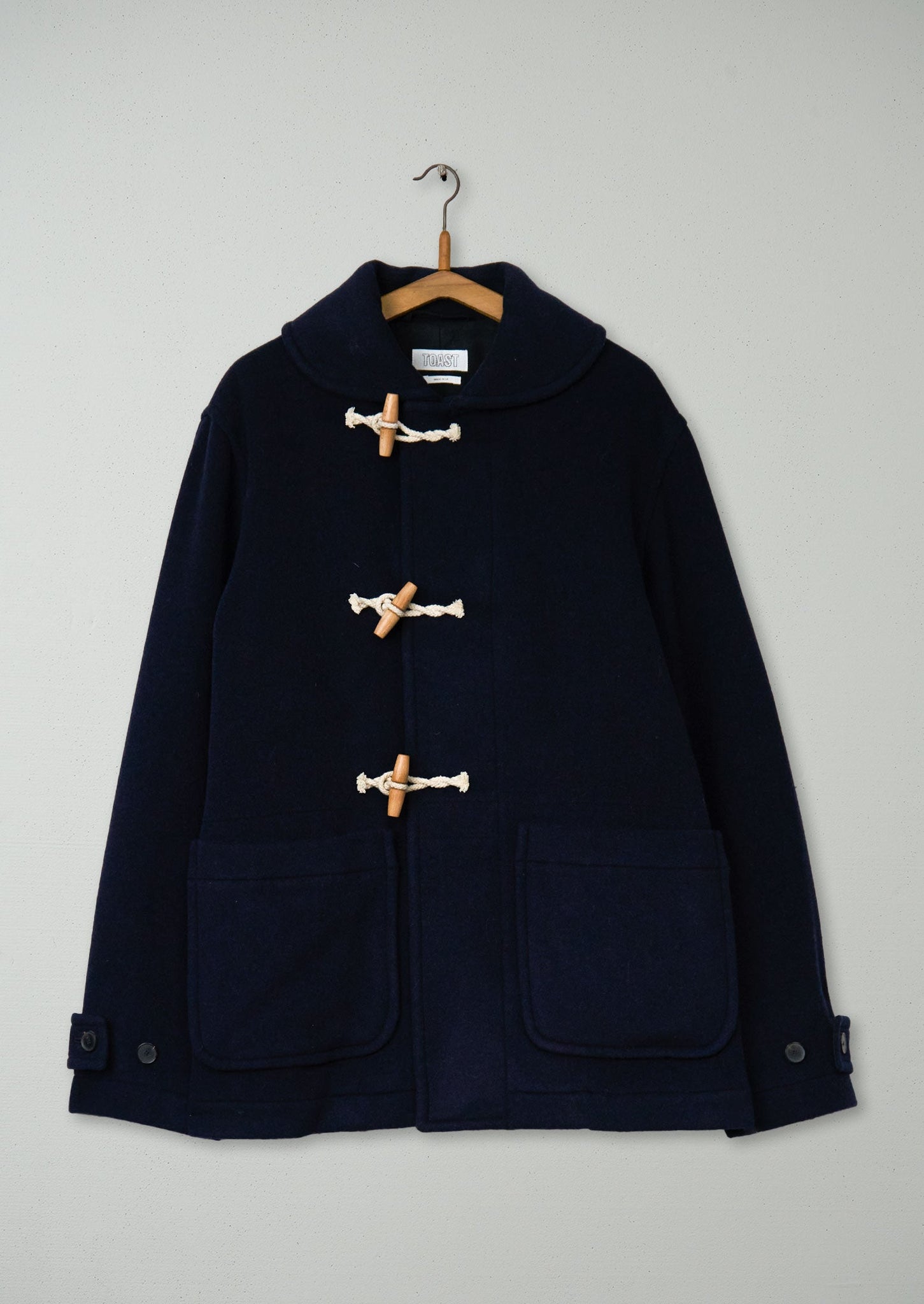 バズリクソンズ WOOL MELTON SHORT DUFFLE COAT Reworn Short Melton Duffle Coat Size L (028) | Dark Navy | TOAST