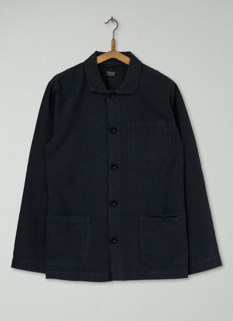 Reworn Mens Herringbone Jacket Size S (047) | Washed Black