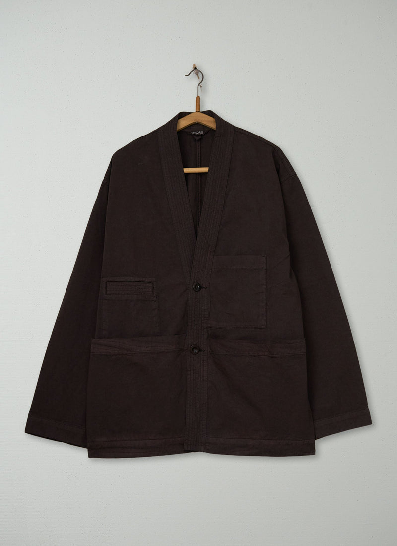 Reworn Mens Cotton Twill Jacket Size L (044) | Dark Cocoa