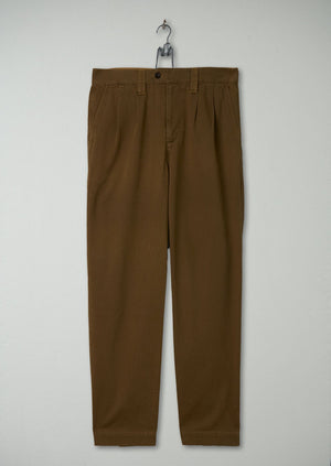 Reworn Mens Pleat Pants Size M (025) | Toffee