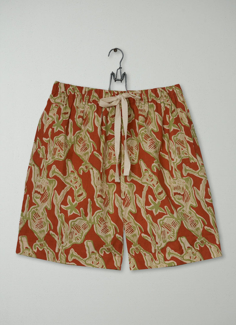 Reworn Mens Kelp Print Shorts Size S (1512) | Multi