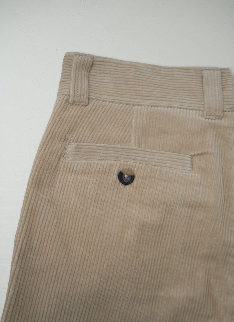 Reworn Mens Organic Cord Tapered Pants Size 30 (126) | Taupe