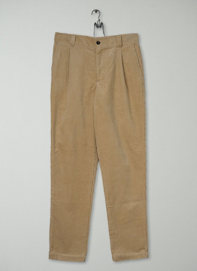 Reworn Mens Organic Cord Tapered Pants Size 30 (126) | Taupe