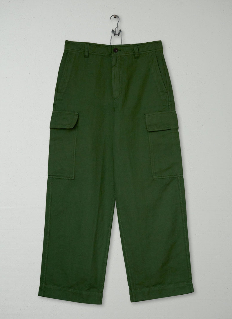 Reworn Mens Wide Leg Trousers Size 34 (114) | Green