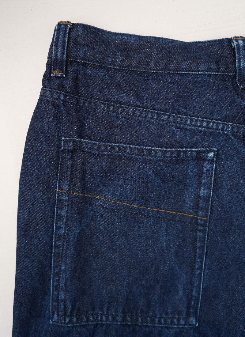 Reworn Cotton Tapered Jeans Size 34 (111) | Indigo