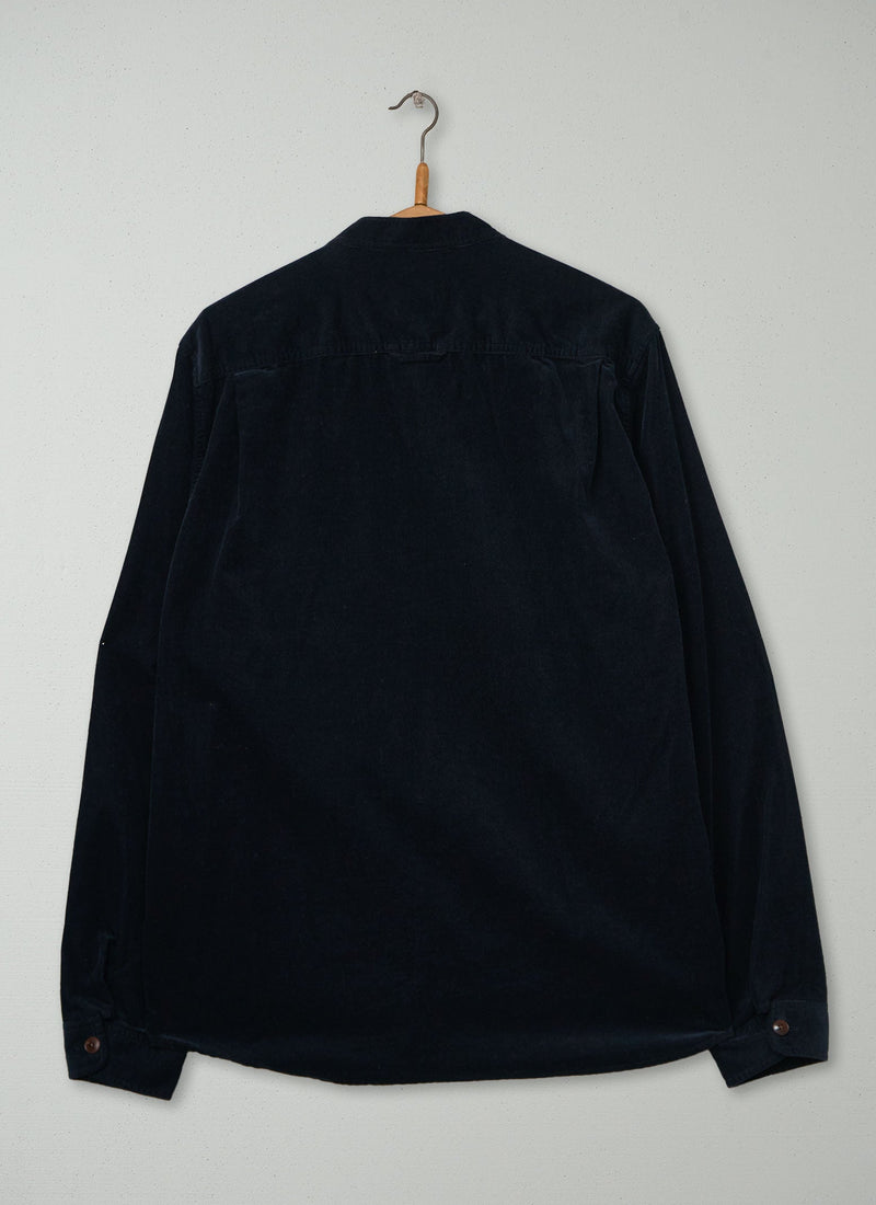 Reworn Mens Needlecord Shirt Size L (071) | Blue