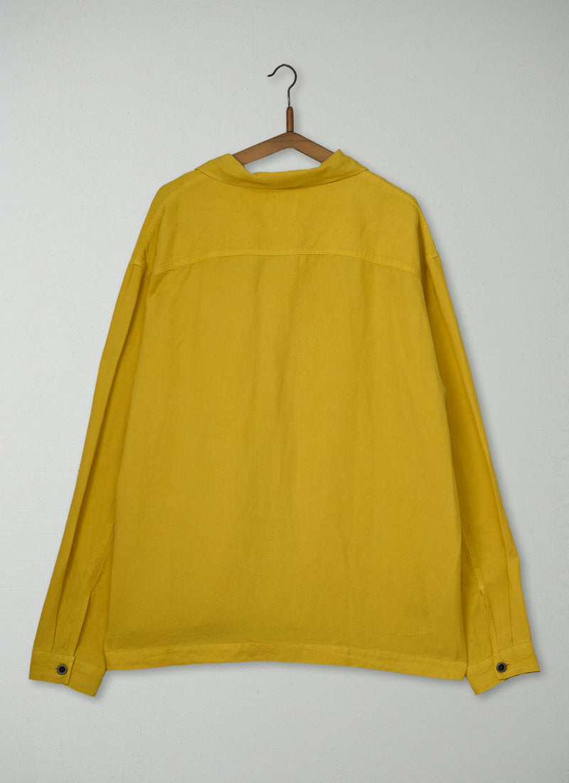Reworn Camp Collar Shirt Size L (062) | Gorse
