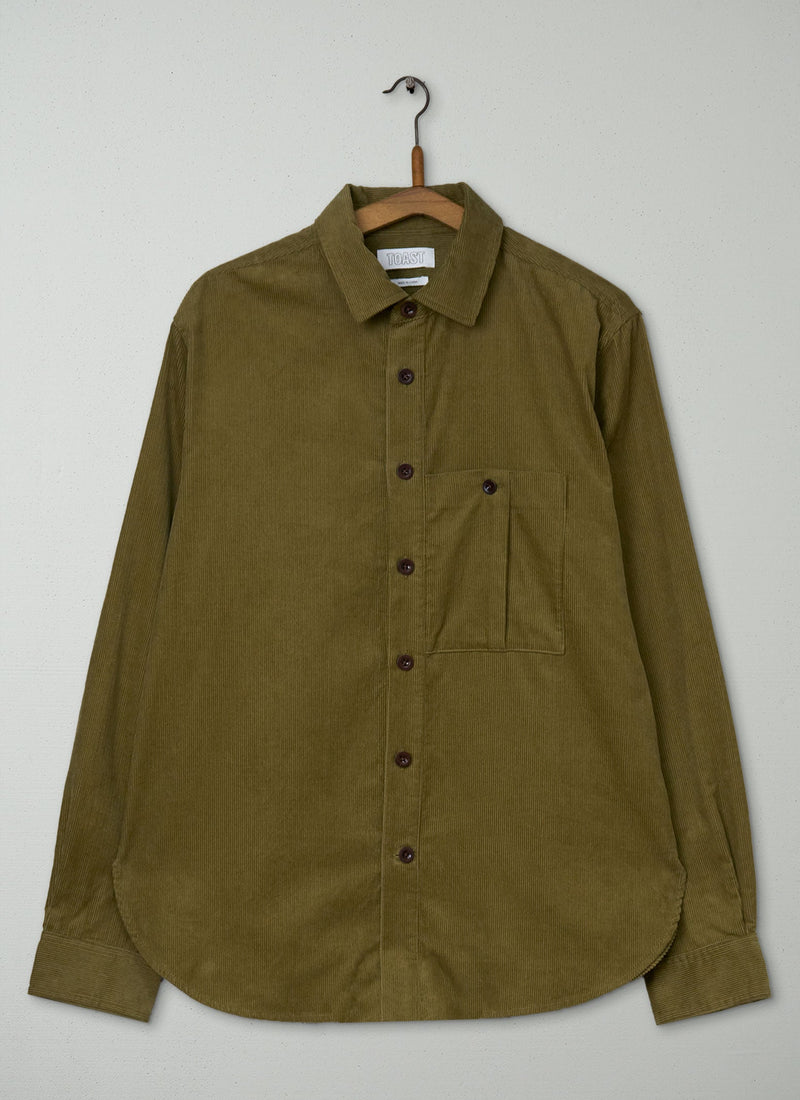 Reworn Mens Cord Shirt Size M (056) | Linden