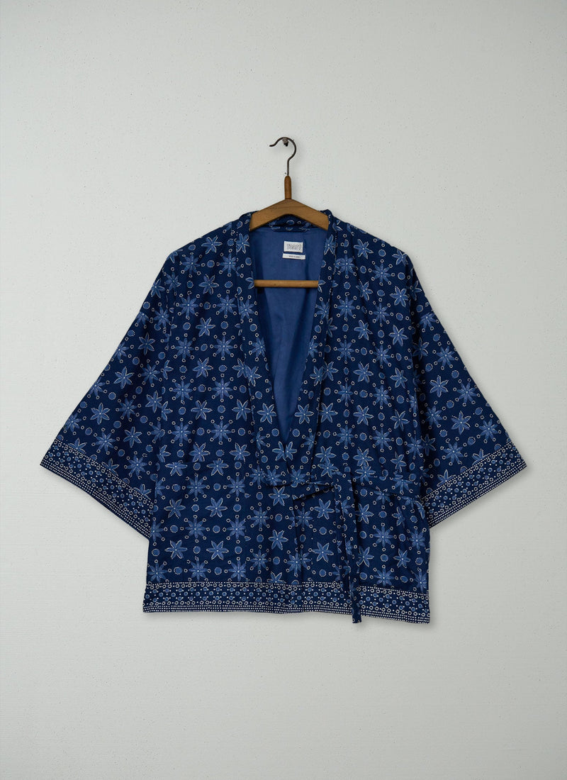Reworn Starfish Print Lounge Jacket Size XXS (081) | Multi