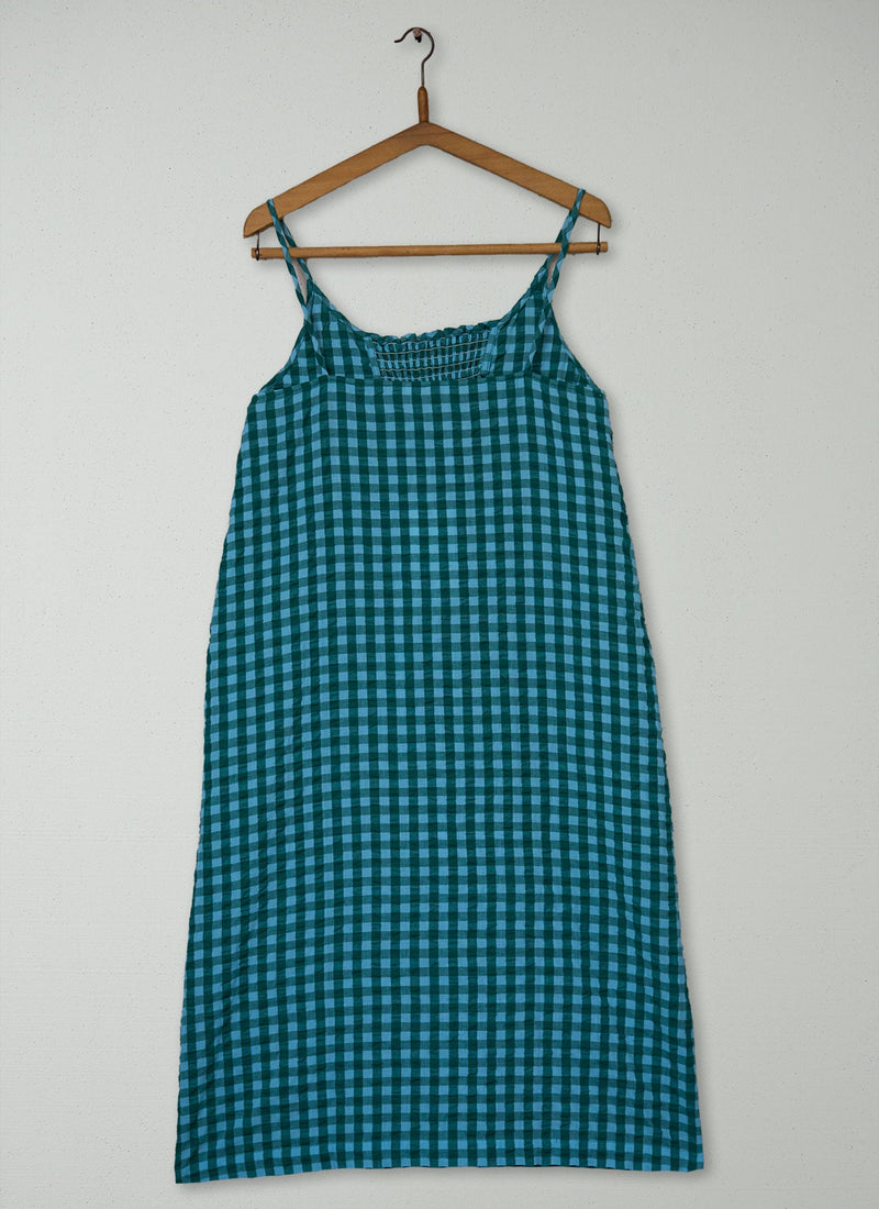 Reworn Gingham Seersucker Nightie Size XL (274) | Multi